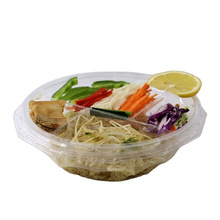 Plastic Packaging Box Salad Noodle Food Storage Container with Lid and Plate Inside